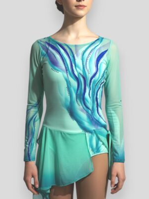 Maillot verde agua pintado a mano