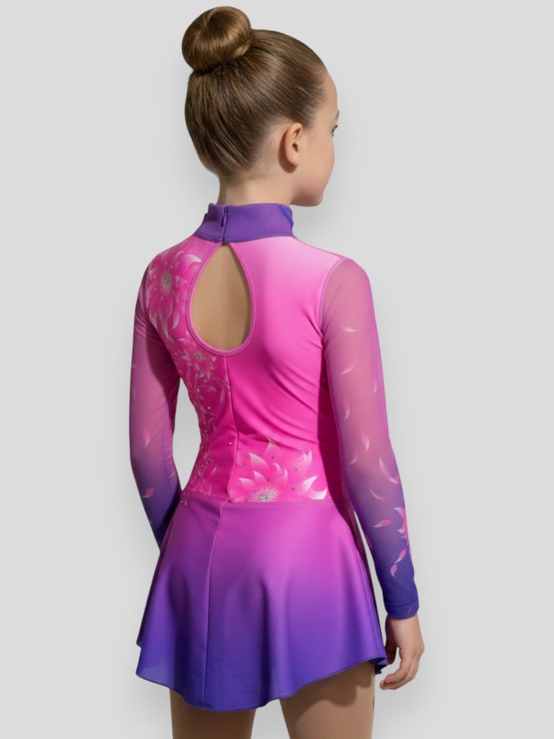 Maillot rosa fluor y morado flores digitales - Imagen 3