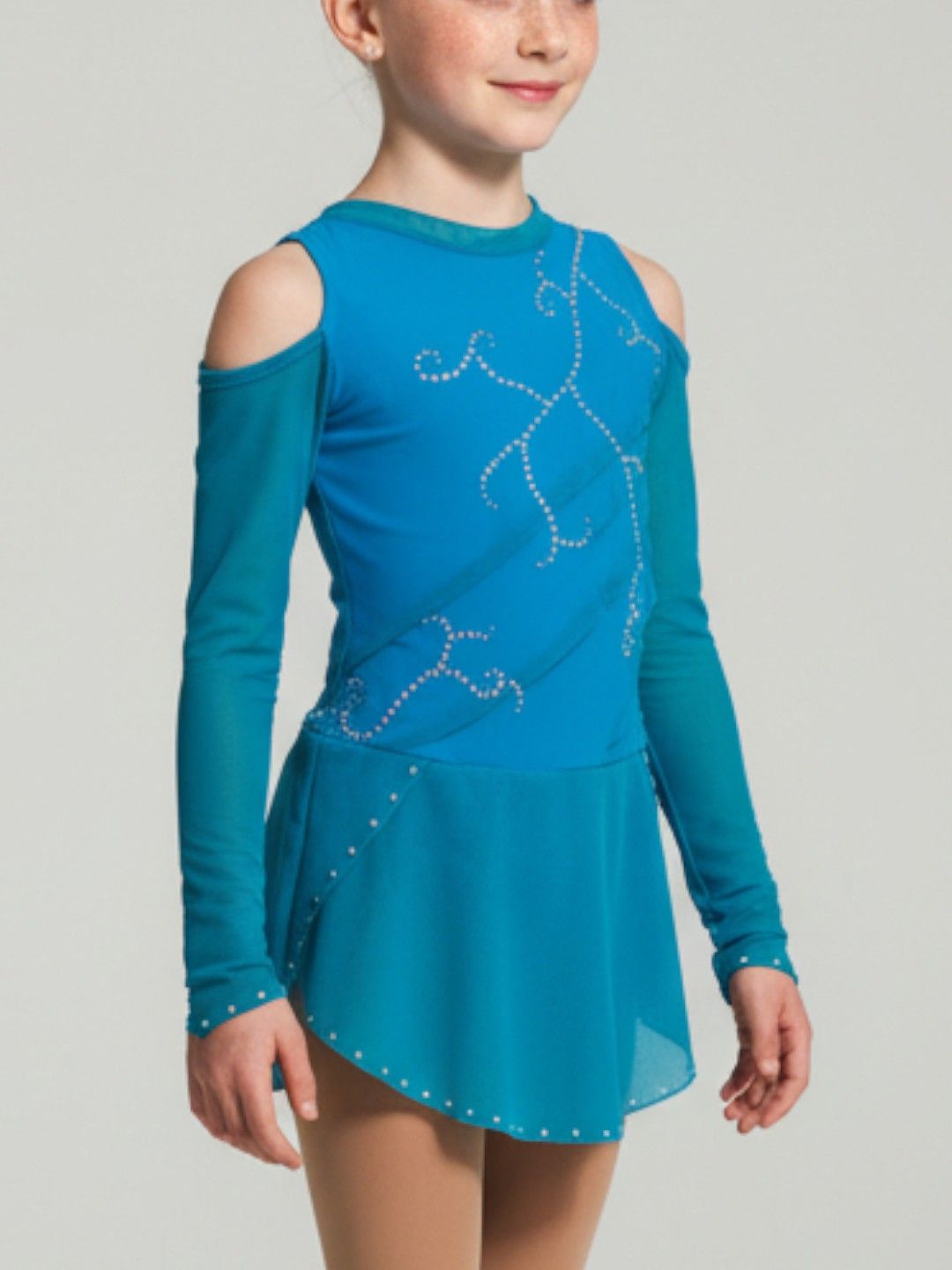 Maillot turquesa manga larga abertura en hombros