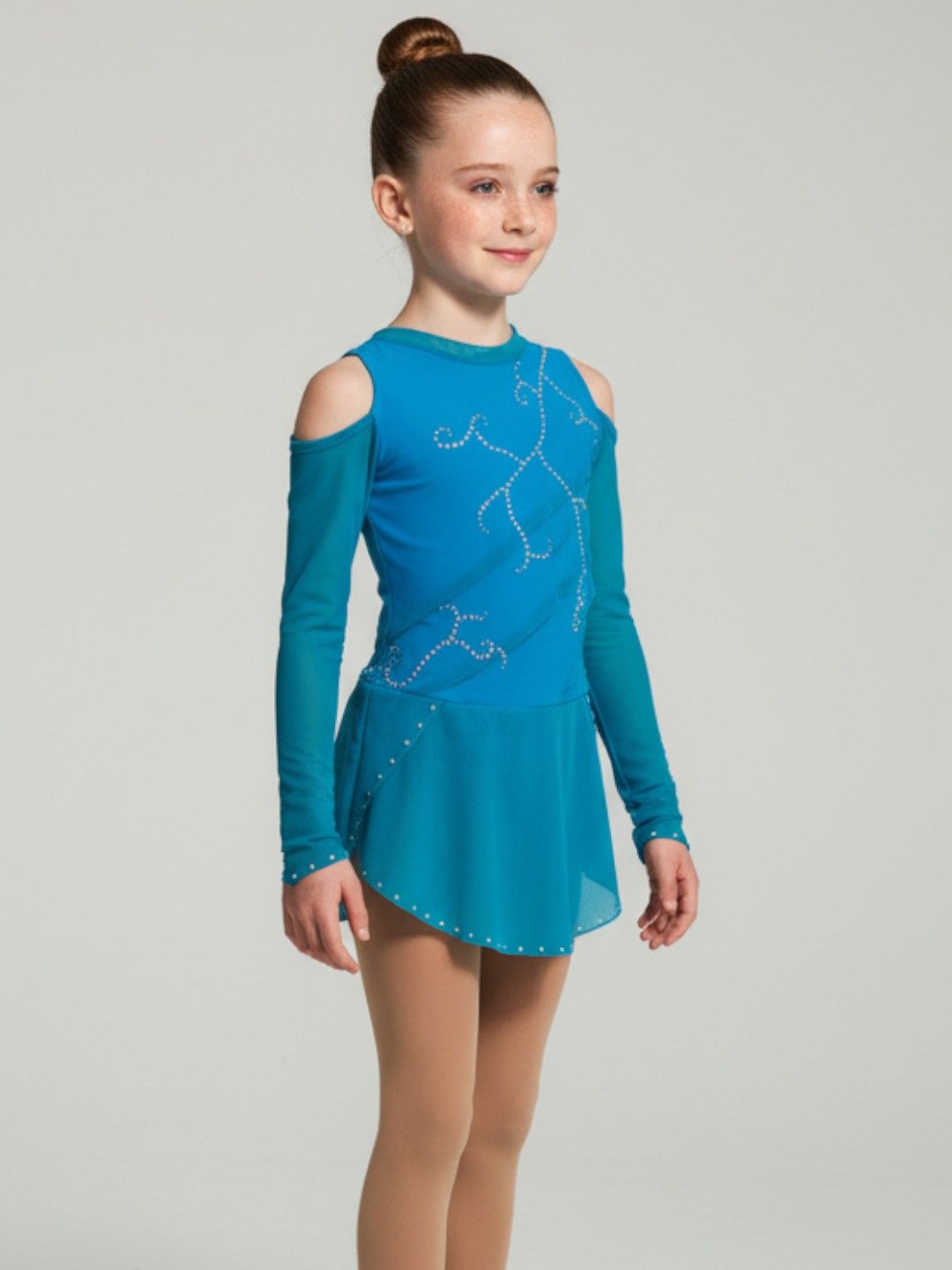 Maillot turquesa manga larga abertura en hombros - Imagen 2