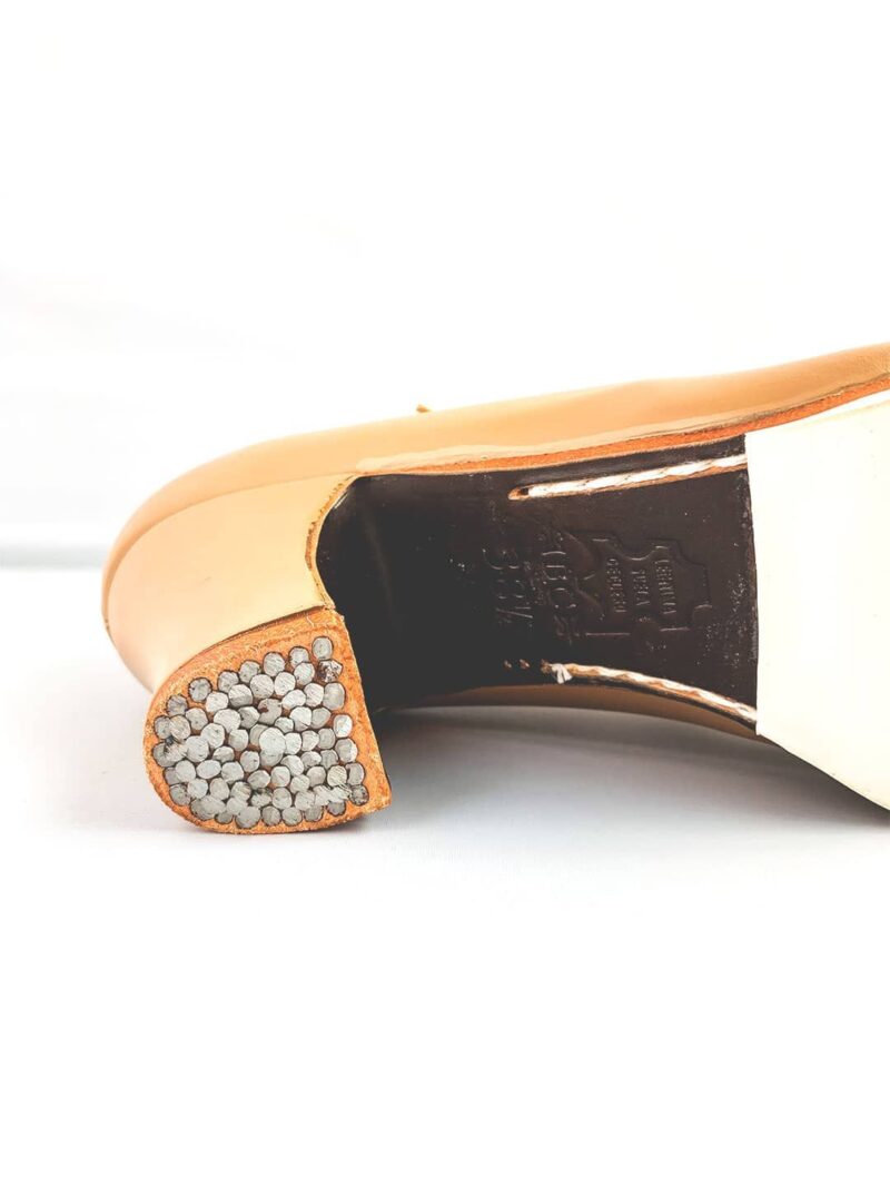 Zapato Flamenco Profesional Candor Begoña Cervera Piel Maquillaje con Ribete Ante - Imagen 3